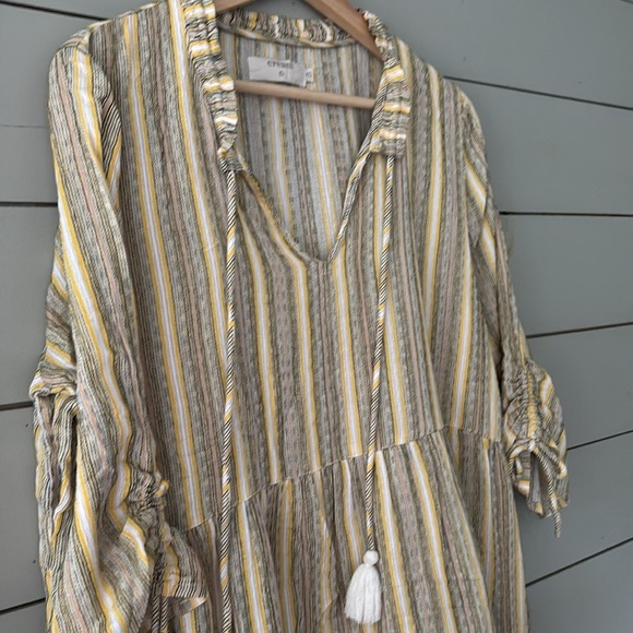 Cream Tassel Striped Dress – Size 40 (US M) - Picture 3 of 7